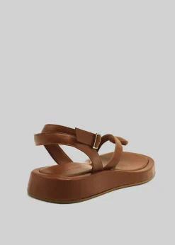 The Frankie Shop Gia X Rhw Rosie Flat Wrap Sandal Brown Clearance