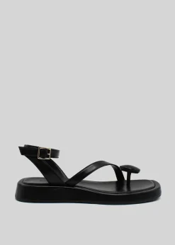 The Frankie Shop Gia X Rhw Rosie Flat Wrap Sandal Black Best