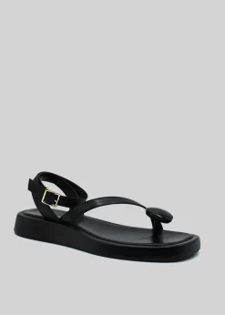 The Frankie Shop Gia X Rhw Rosie Flat Wrap Sandal Black Best