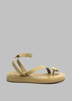 The Frankie Shop Gia X Rhw Rosie Flat Wrap Sandal Taupe Clearance