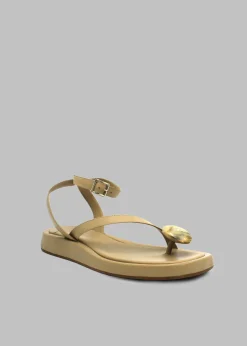The Frankie Shop Gia X Rhw Rosie Flat Wrap Sandal Taupe Clearance