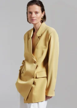 The Frankie Shop Girona Open Back Blazer Cornsilk Best