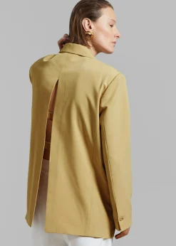 The Frankie Shop Girona Open Back Blazer Cornsilk Best