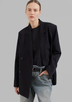 The Frankie Shop Girona Open Back Blazer Black Outlet