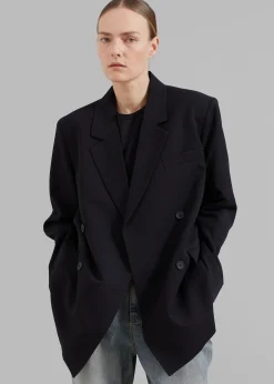 The Frankie Shop Girona Open Back Blazer Black Outlet