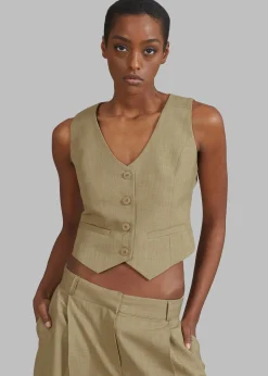 The Frankie Shop Gladys Vest Khaki Sale