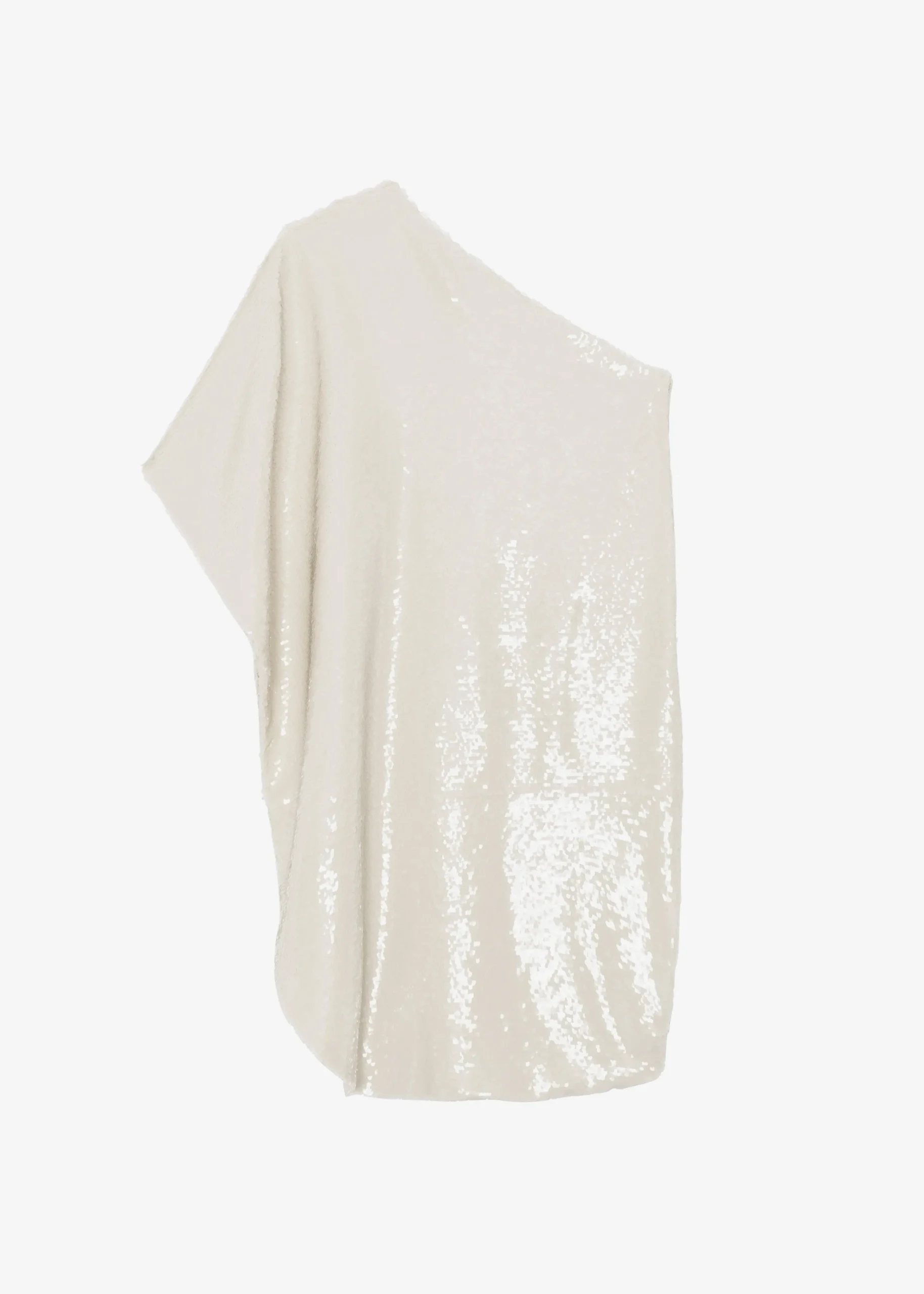 The Frankie Shop Gloria Sequins One Shoulder Dress Cream New