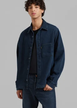 The Frankie Shop Haikure Richie Shirt Blue Black