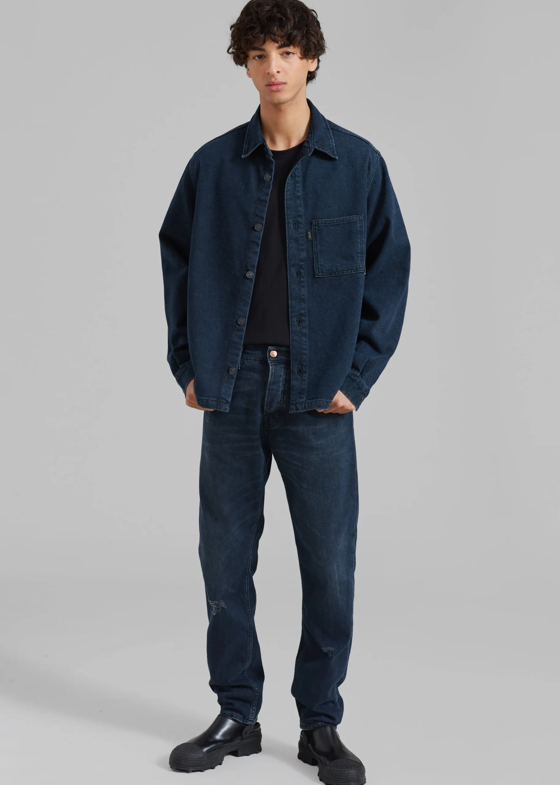 The Frankie Shop Haikure Richie Shirt Blue Black