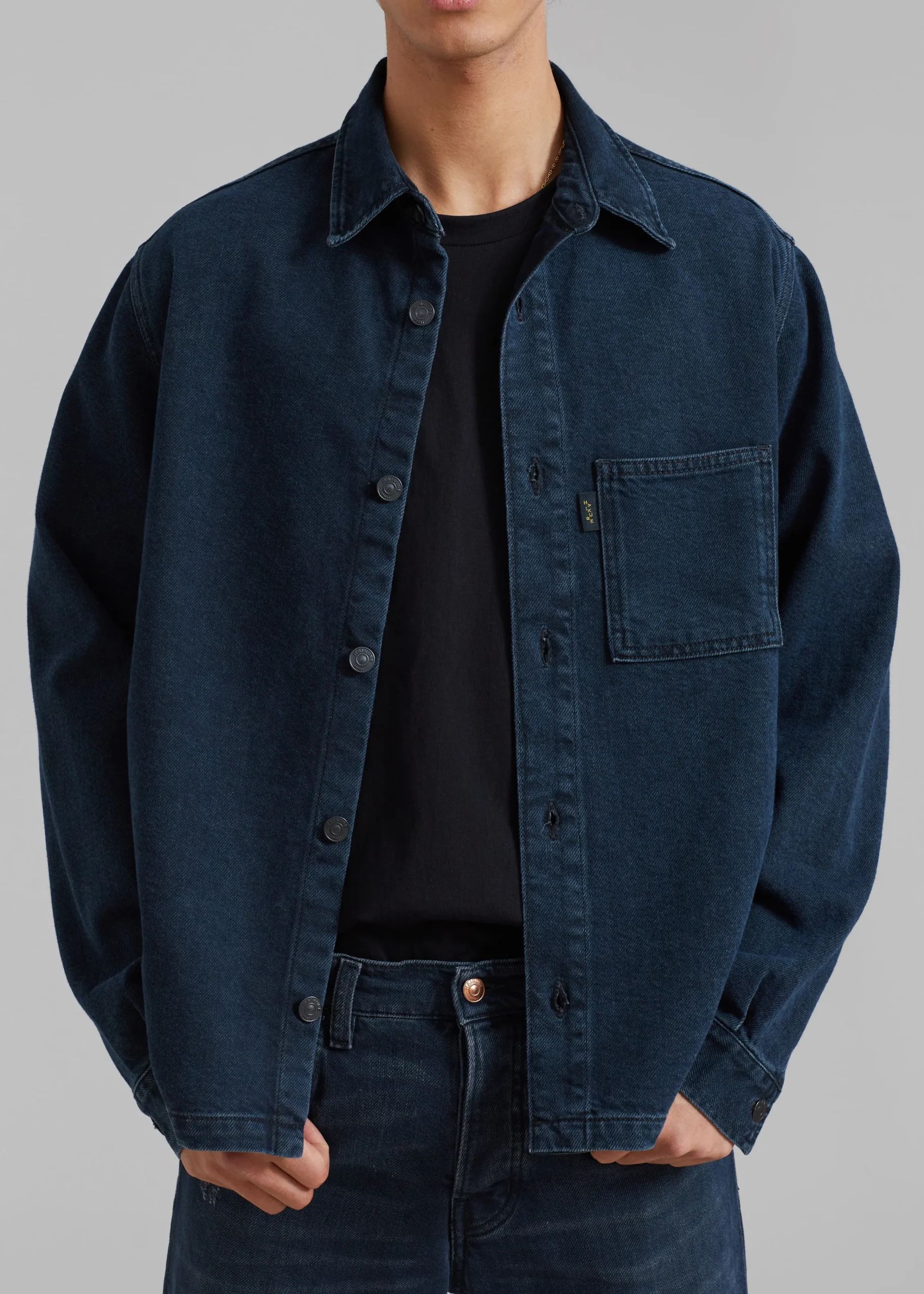 The Frankie Shop Haikure Richie Shirt Blue Black