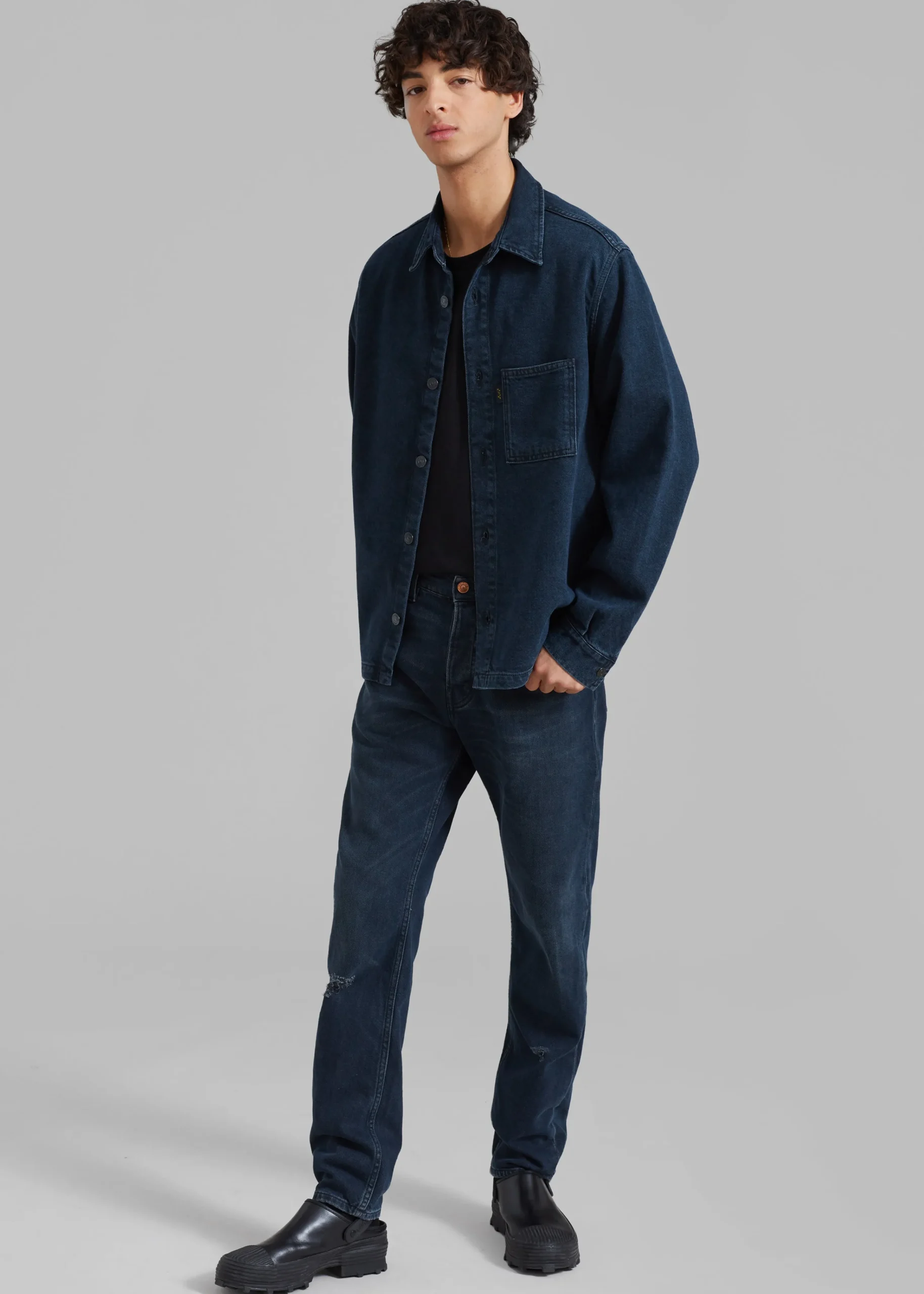 The Frankie Shop Haikure Richie Shirt Blue Black