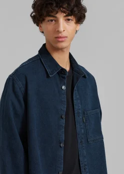 The Frankie Shop Haikure Richie Shirt Blue Black