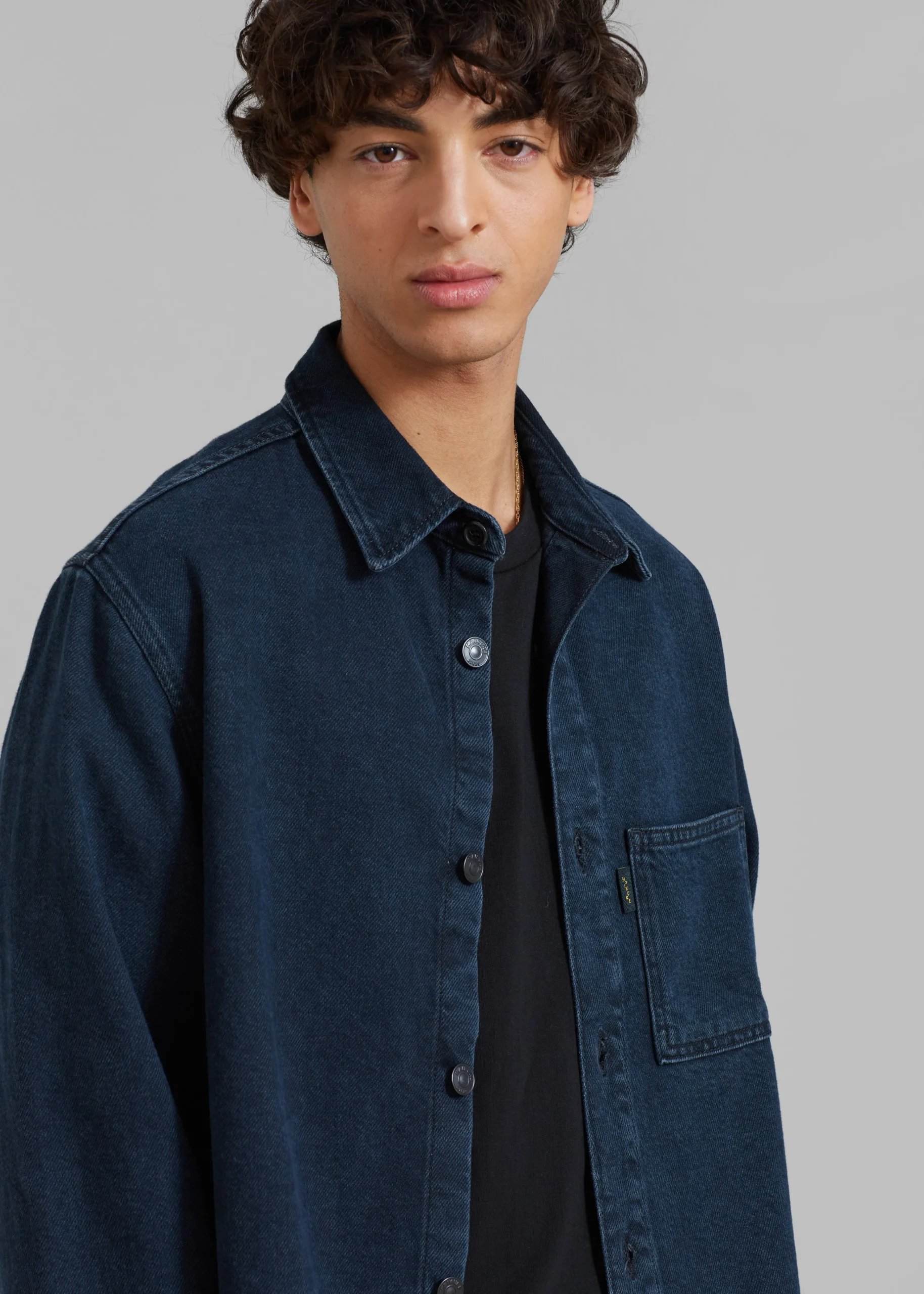 The Frankie Shop Haikure Richie Shirt Blue Black