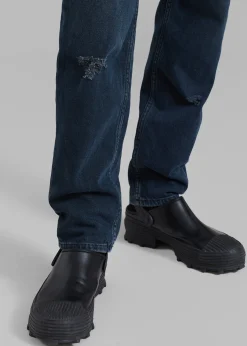 The Frankie Shop Haikure Tokyo Slim Pants Mended Blue Black New