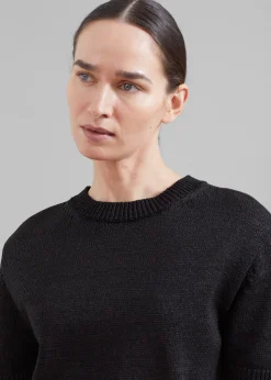 The Frankie Shop Holly Cropped Knit Top Black Best