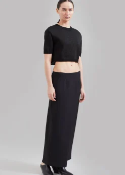 The Frankie Shop Holly Cropped Knit Top Black Best