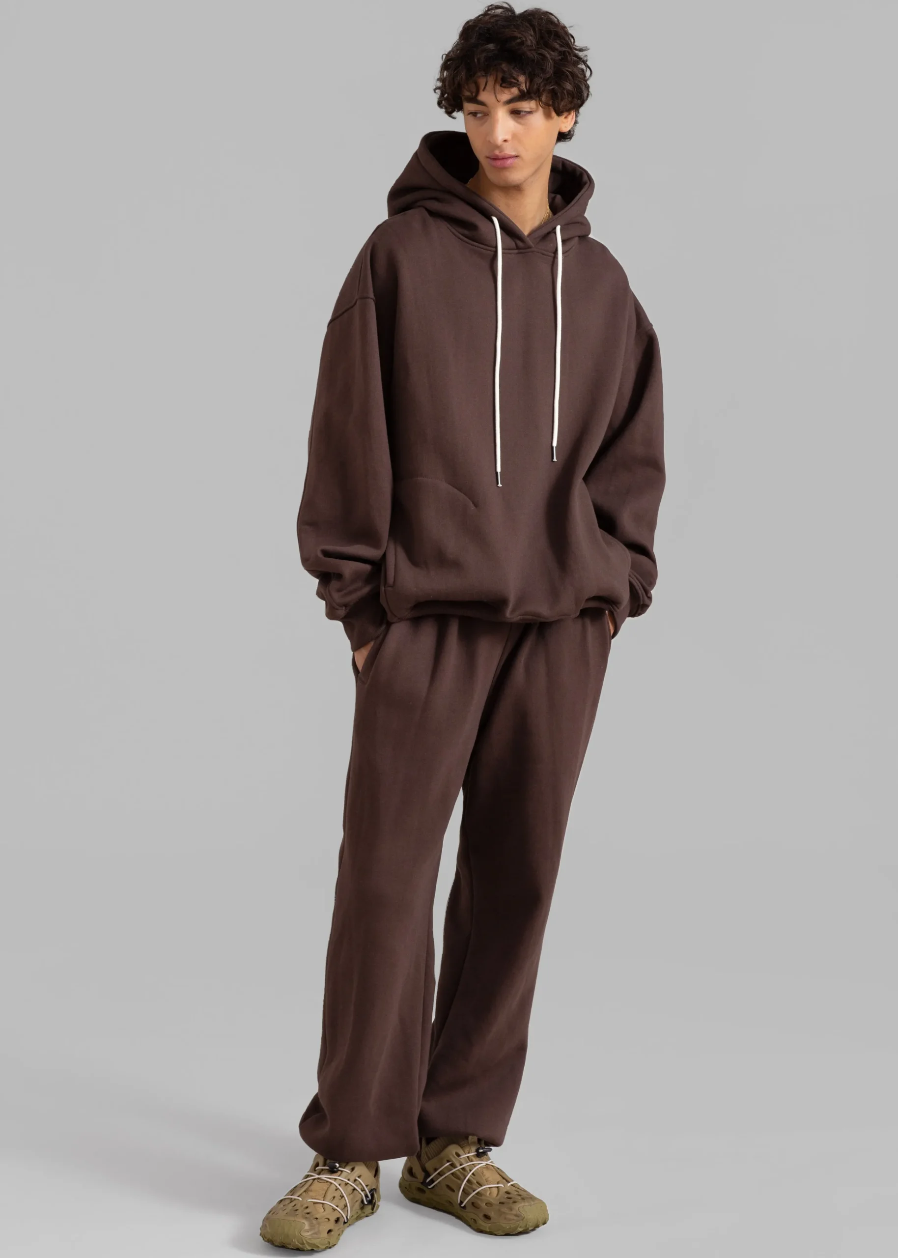 The Frankie Shop Hoops Hoodie Chocolate Plum