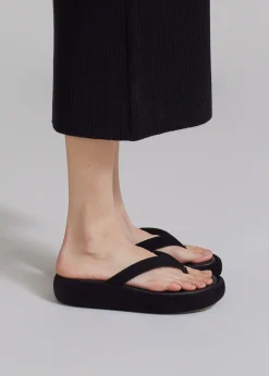 The Frankie Shop Ilio Smeraldo Geraldine 01 Thong Mule Black New