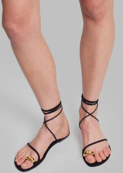 The Frankie Shop Ilio Smeraldo Justine Lee 01 Lace Up Sandal Black Sale