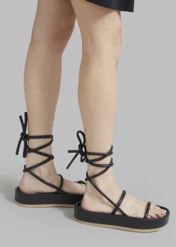The Frankie Shop Ilio Smeraldo Pritika 01 Lace Up Sandal Black Online