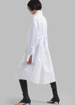 The Frankie Shop Ivy Contrast Cuff Shirt Dress Light Blue Stripe Online