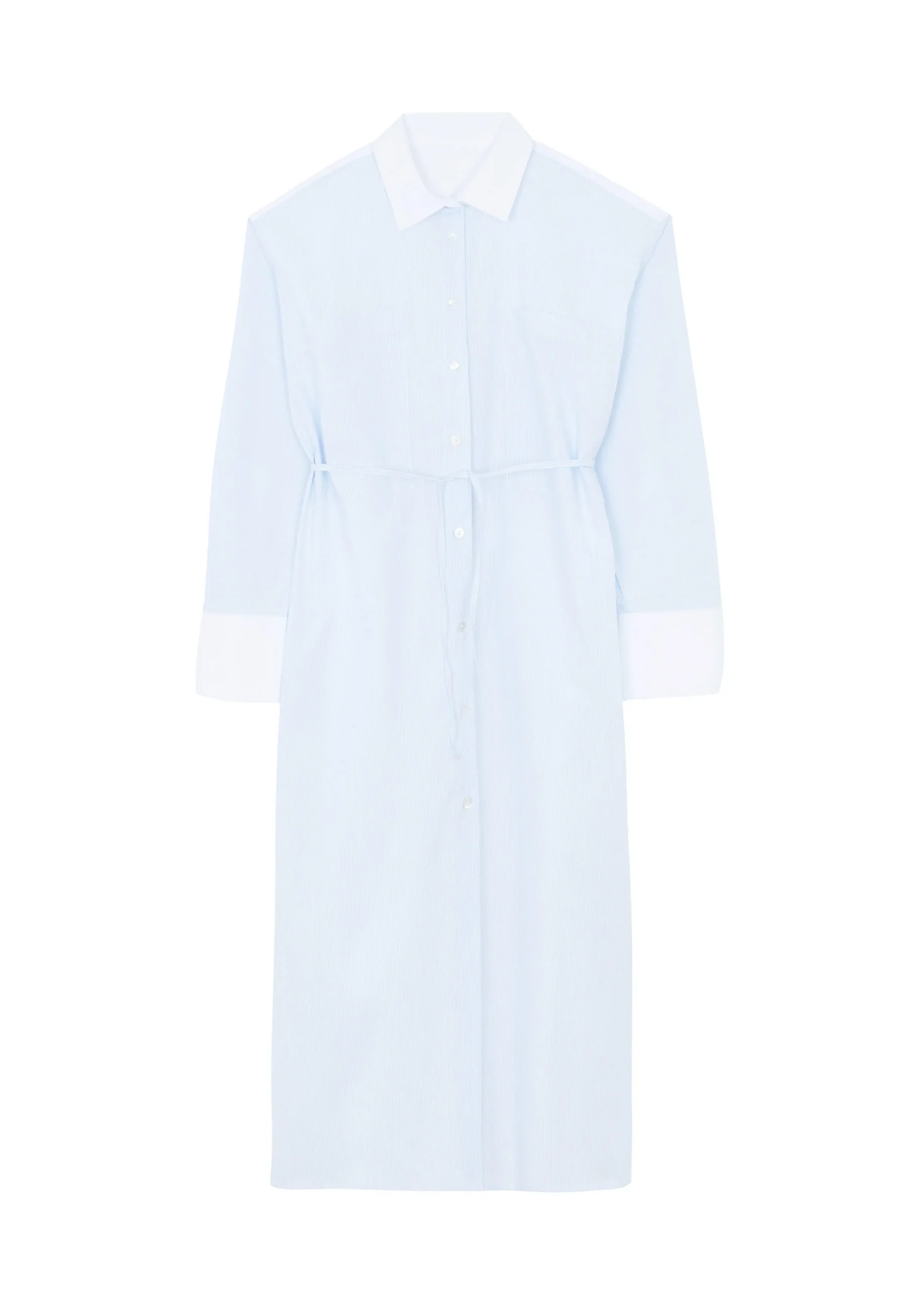 The Frankie Shop Ivy Contrast Cuff Shirt Dress Light Blue Stripe Online