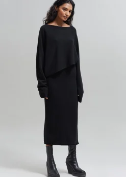 The Frankie Shop Jainy Asymmetric Knit Top Black New