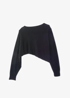 The Frankie Shop Jainy Asymmetric Knit Top Black New