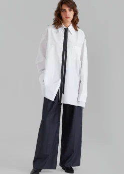 The Frankie Shop Jany Tie-Neck Shirt White Best