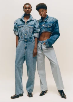 The Frankie Shop Jas Denim Jumpsuit Dark Indigo Clearance