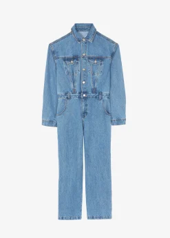 The Frankie Shop Jas Denim Jumpsuit Dark Indigo Clearance