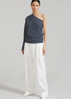 The Frankie Shop Jean One Shoulder Top Navy Online