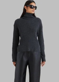 The Frankie Shop Jensen Turtleneck Sweater Charcoal Sale