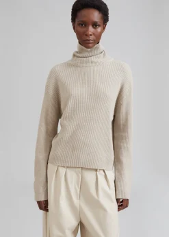 The Frankie Shop Jensen Turtleneck Sweater Taupe Best