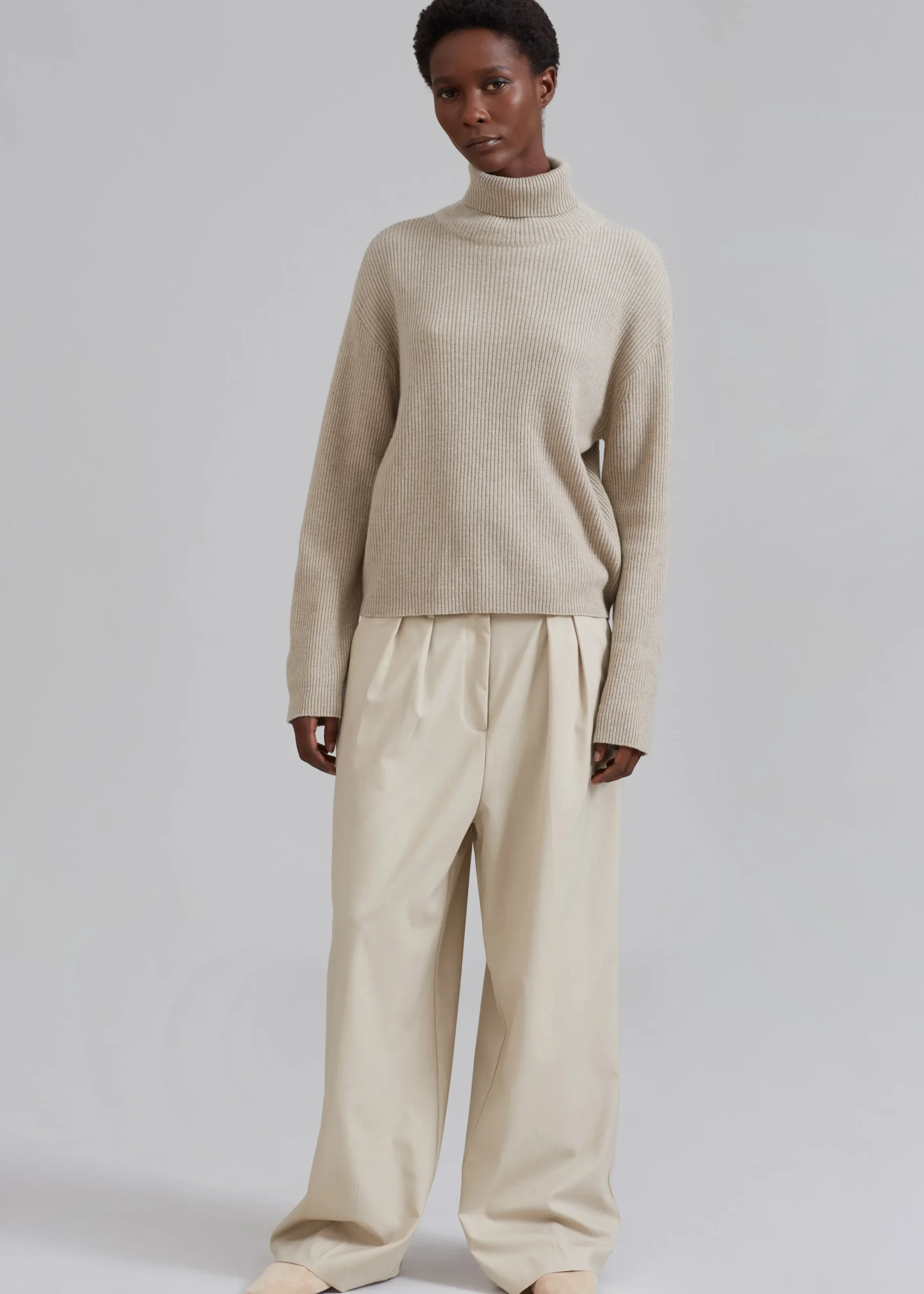 The Frankie Shop Jensen Turtleneck Sweater Taupe Best