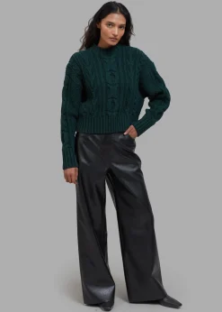 The Frankie Shop Johel Braided Sweater Bottle Green Sale