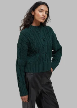 The Frankie Shop Johel Braided Sweater Bottle Green Sale
