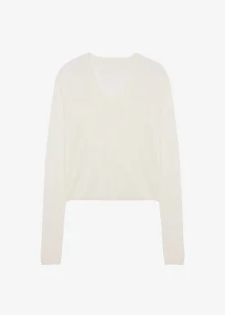 The Frankie Shop Juro V-Neck Knit Cream
