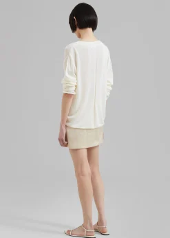 The Frankie Shop Juro V-Neck Knit Cream