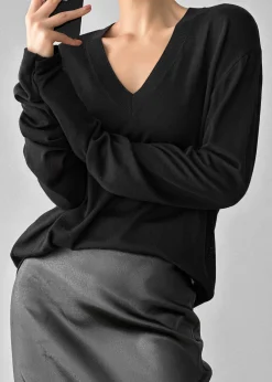 The Frankie Shop Juro V-Neck Knit Black New