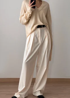 The Frankie Shop Juro V-Neck Knit Butter Hot