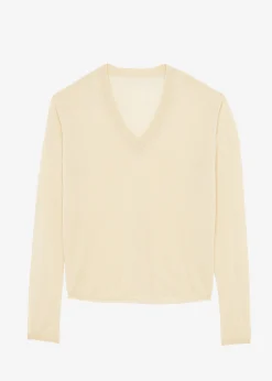 The Frankie Shop Juro V-Neck Knit Butter Hot
