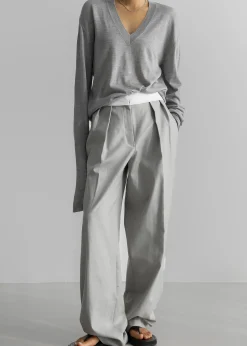 The Frankie Shop Juro V-Neck Knit Grey Clearance