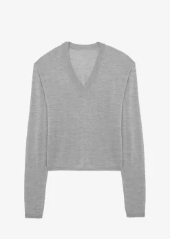 The Frankie Shop Juro V-Neck Knit Grey Clearance