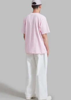 The Frankie Shop Jw Anderson Crouching Stud Chest Pocket T-Shirt Pink New
