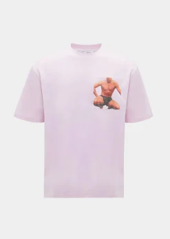 The Frankie Shop Jw Anderson Crouching Stud Chest Pocket T-Shirt Pink New