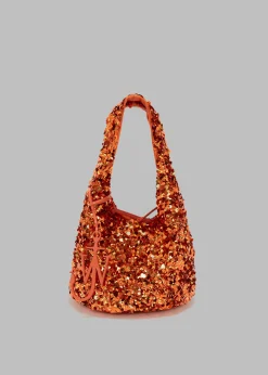 The Frankie Shop Jw Anderson Mini Sequin Shopper Top Handle Bag Orange Best