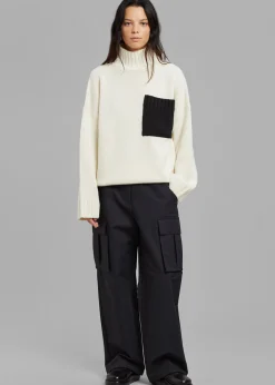 The Frankie Shop Jw Anderson Patch Pocket Turtleneck Off White/Black Online