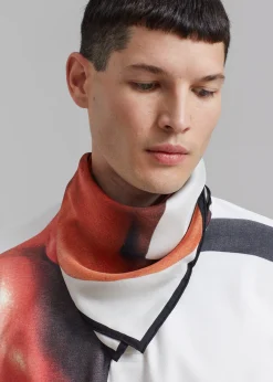 The Frankie Shop Jw Anderson Printed Silk Scarf Multi/Off White Discount