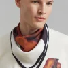 The Frankie Shop Jw Anderson Printed Silk Scarf Off White/Multi Sale